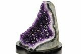 Tall, Amethyst Cluster With Wood Base - Uruguay #121474-2